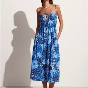 Faithful the Brand Adalyn Midi Dress Canaria Floral Blue